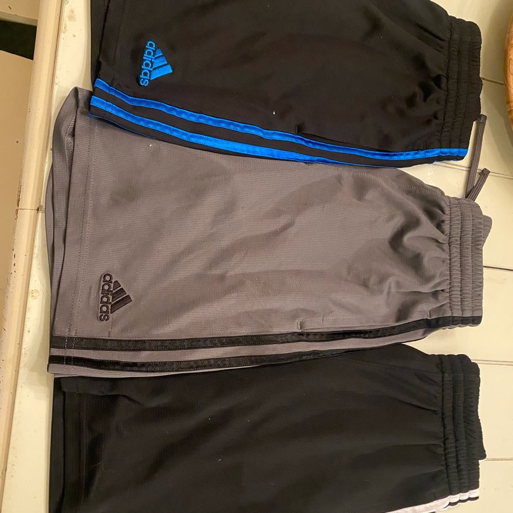 Adidas Kids' activewear shorts- Black, Gray, and Blue